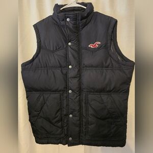 Hollister Y2K Navy Puffer Vest Quilted Insulation Redondo
